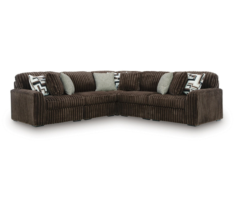 Midnight-Madness 5-Piece Sectional - Chocolate