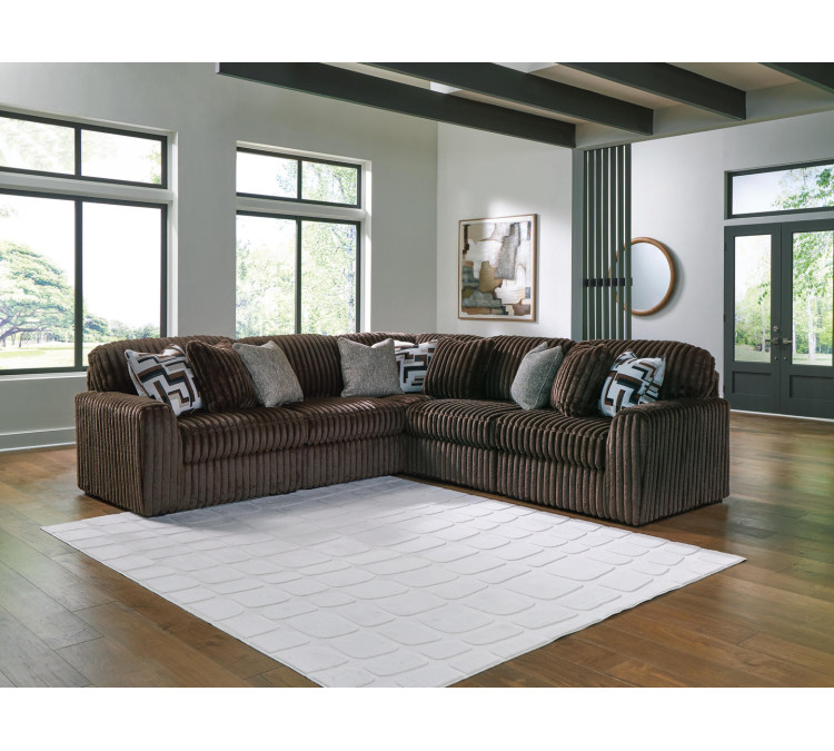 Midnight-Madness 5-Piece Sectional - Chocolate