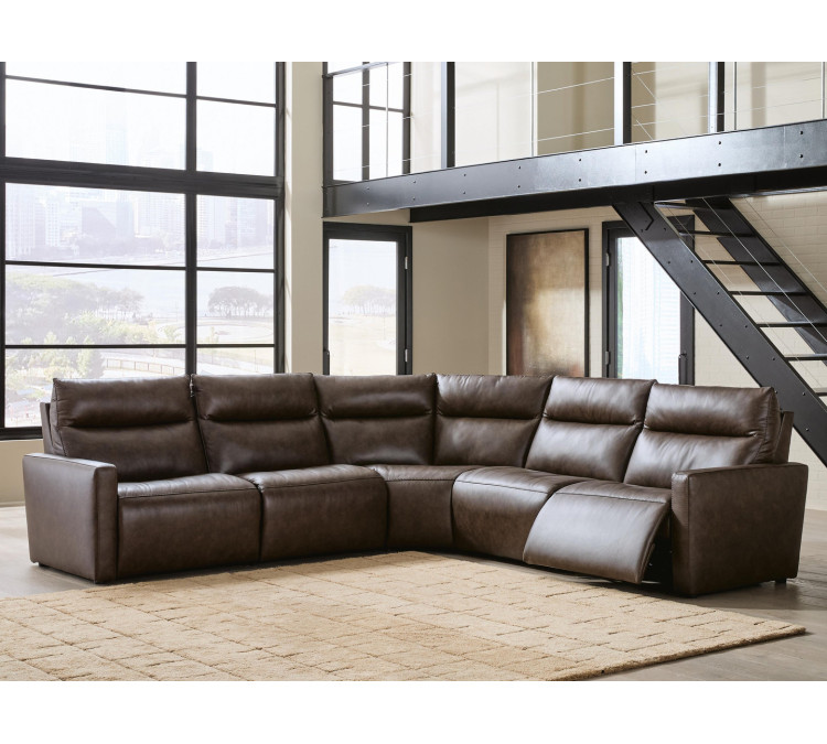 ModZ 5-Piece Power Reclining Sectional - Chocolate