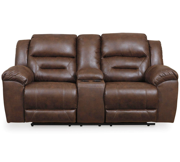 Stoneland Power Reclining Loveseat with Console - Chocolate