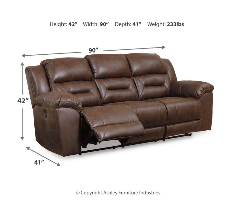 Stoneland Power Reclining Sofa - Chocolate