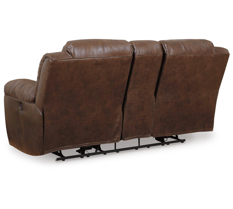 Stoneland Reclining Loveseat with Console - Chocolate