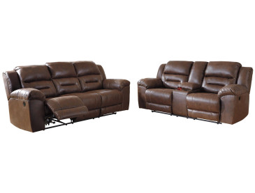 Stoneland Sofa and Loveseat - Chocolate