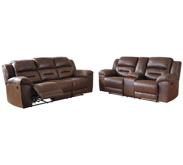 Stoneland Sofa and Loveseat - Chocolate