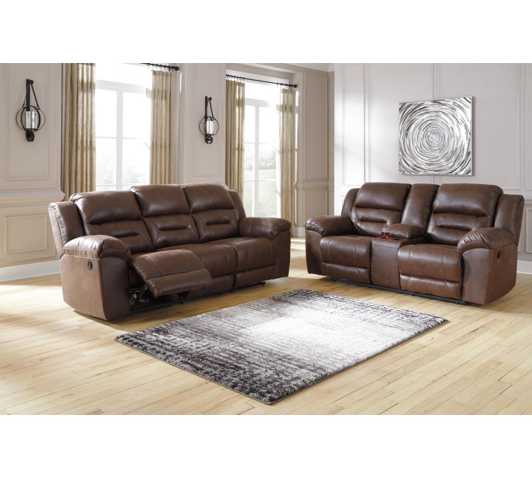 Stoneland Sofa and Loveseat - Chocolate
