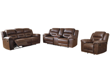 Stoneland Sofa, Loveseat and Recliner - Chocolate