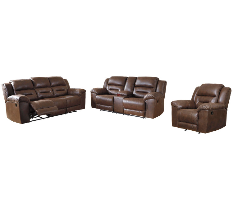 Stoneland Sofa, Loveseat and Recliner - Chocolate