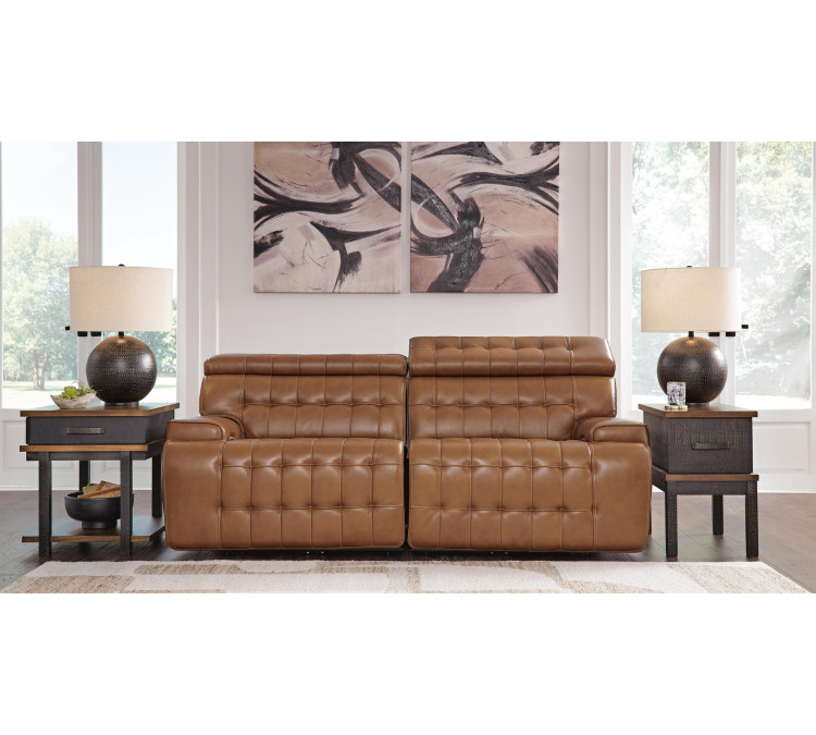 Temmpton 2-Piece Power Reclining Sectional Loveseat - Chocolate