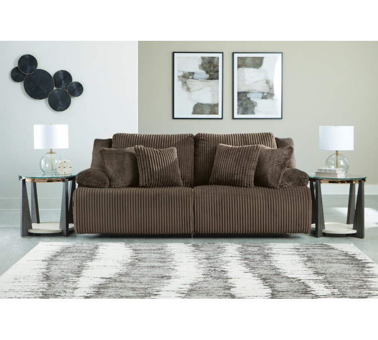 Top Tier 2-Piece Reclining Sectional Loveseat - Chocolate