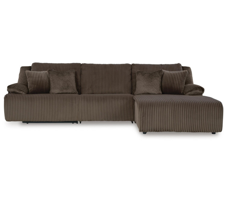 Top Tier 3-Piece Reclining Sectional Sofa Chaise - Chocolate