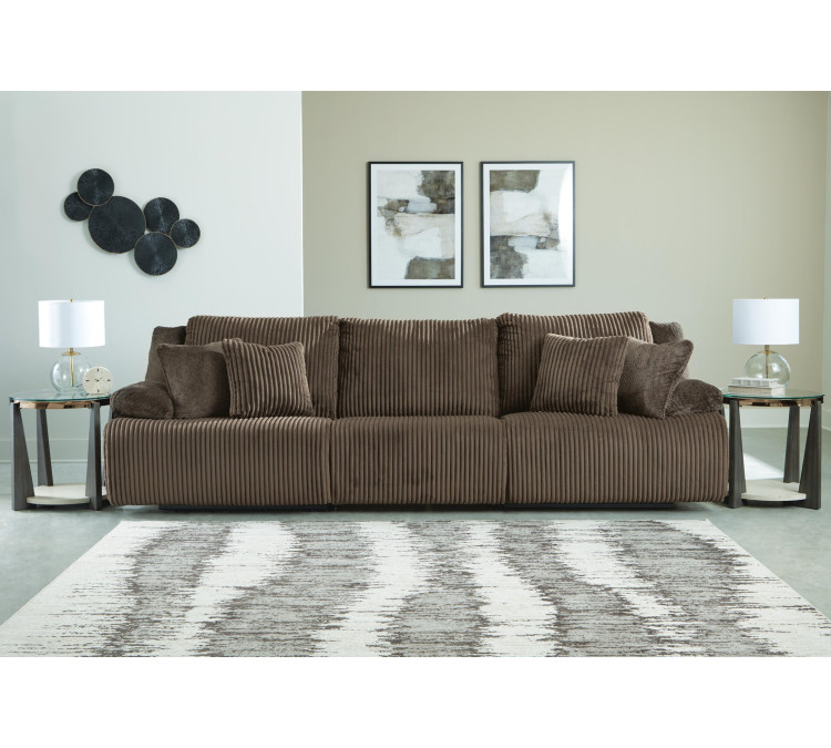 Top Tier 3-Piece Reclining Sectional Sofa - Chocolate