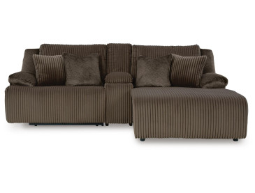 Top Tier 3-Piece Reclining Sectional Sofa with Chaise - Chocolate