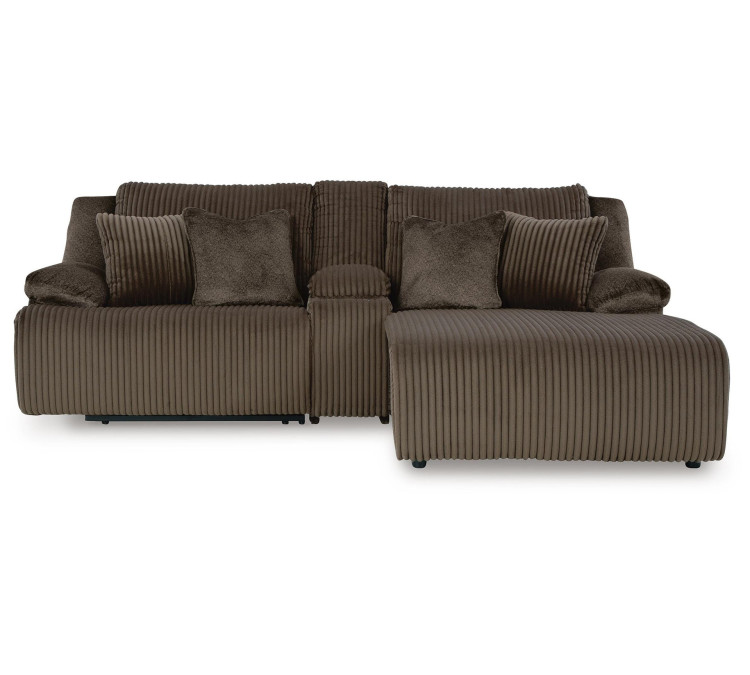Top Tier 3-Piece Reclining Sectional Sofa with Chaise - Chocolate