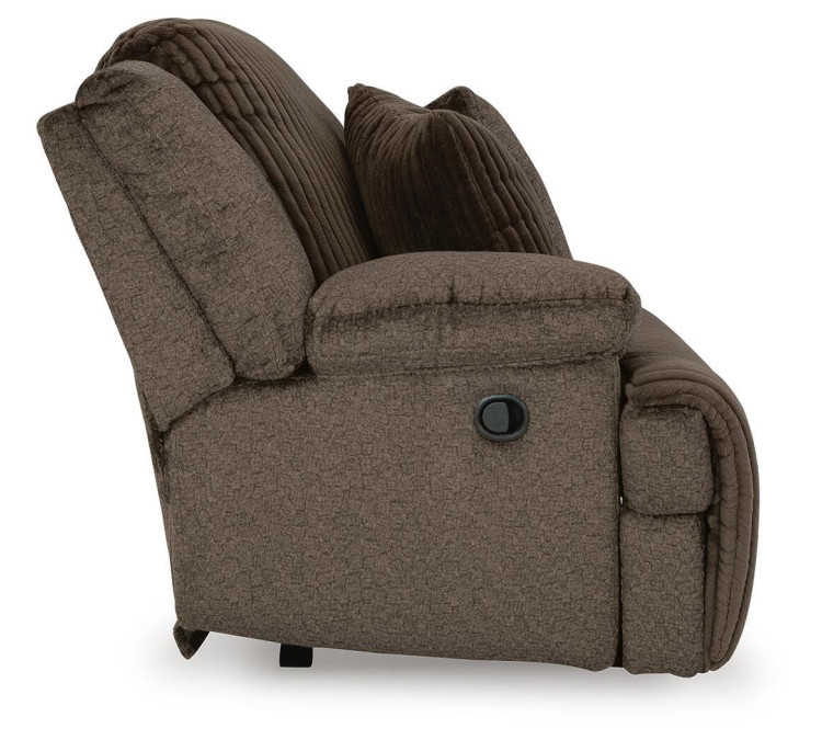 Top Tier 3-Piece Reclining Sofa Chaise Sectional - Chocolate