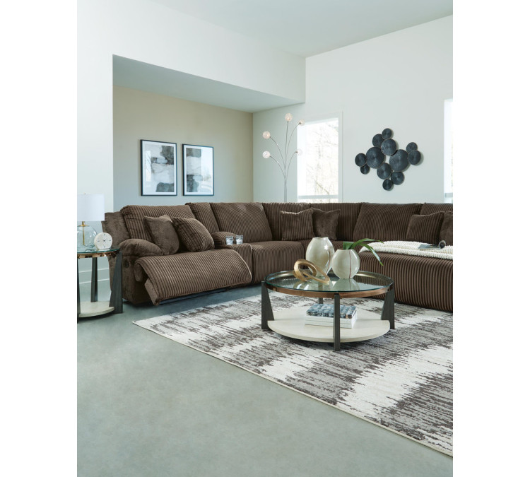 Top Tier 3-Piece Reclining Sofa Chaise Sectional - Chocolate