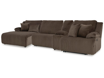 Top Tier 4-Piece Reclining Sectional with Chaise - Chocolate