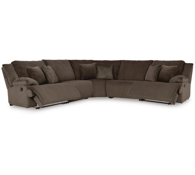 Top Tier 5-Piece Reclining Sectional - Chocolate