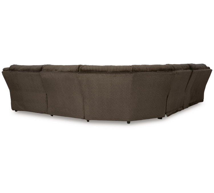 Top Tier 6-Piece Reclining Sectional with Chaise - Chocolate