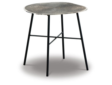 Laverford End Table - Chrome/Black