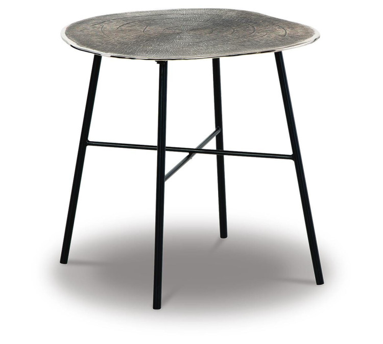 Laverford End Table - Chrome/Black