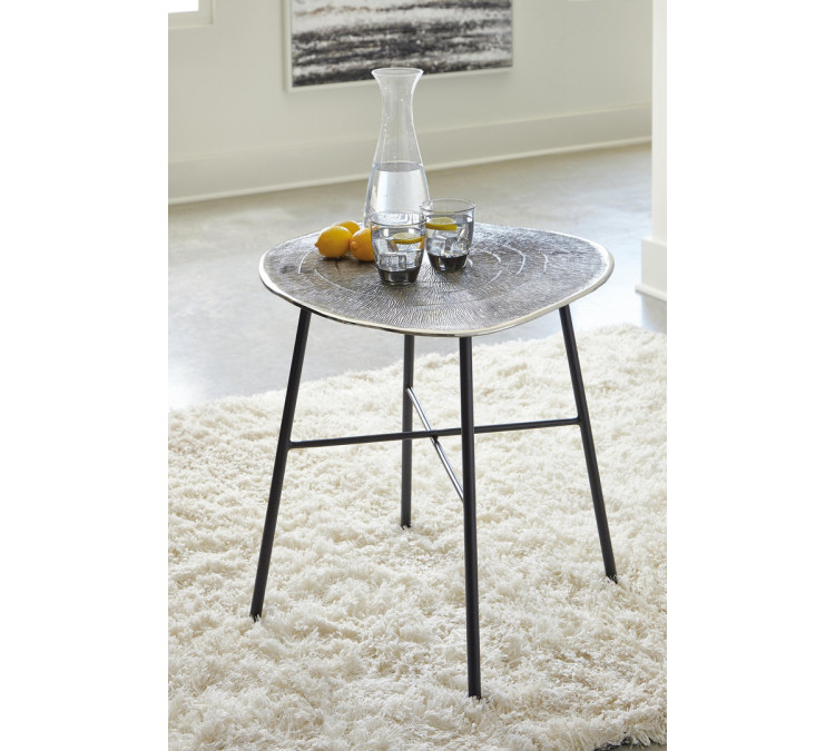 Laverford End Table - Chrome/Black