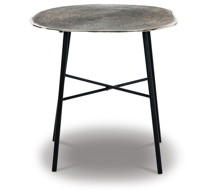 Laverford End Table - Chrome/Black