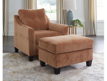 Amity Bay Chair and Ottoman - Clay