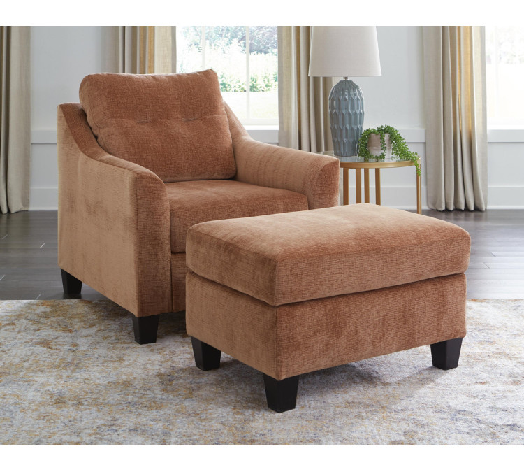 Amity Bay Chair and Ottoman - Clay