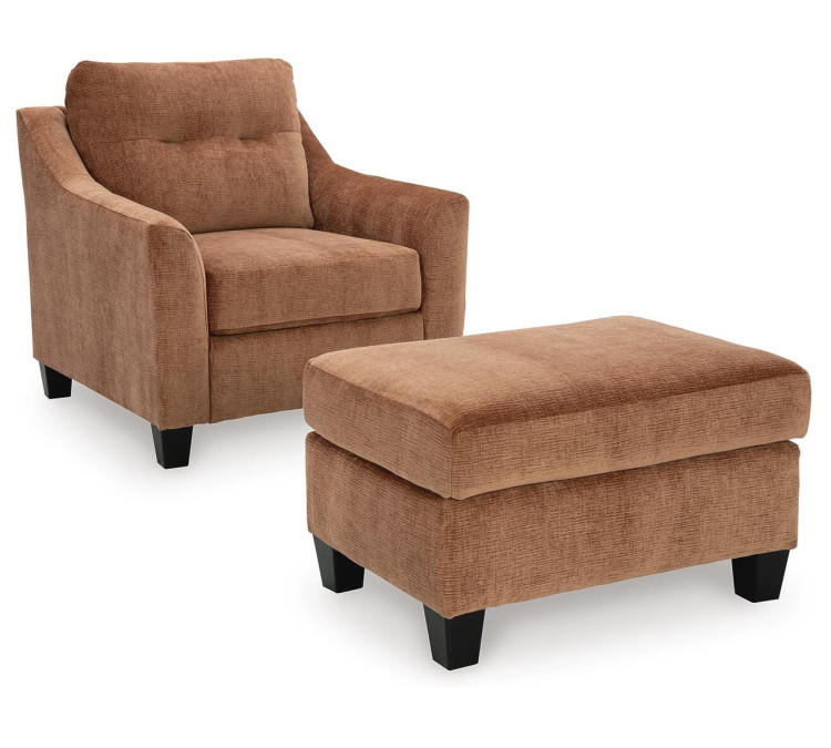 Amity Bay Chair and Ottoman - Clay