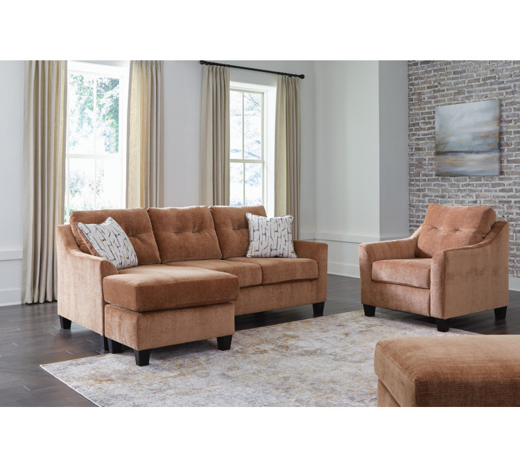 Amity Bay Sofa Chaise, Chair, and Ottoman - Clay