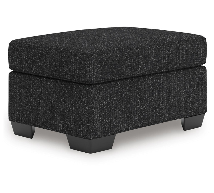 Jasmine Peaks Ottoman - Coal