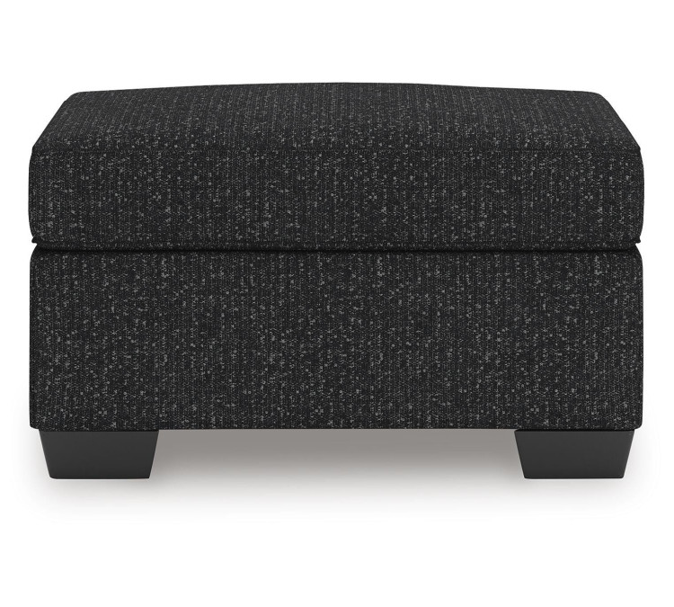 Jasmine Peaks Ottoman - Coal