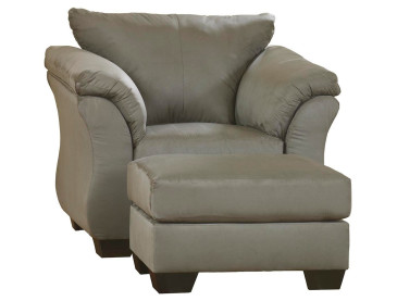Darcy Chair and Ottoman - Cobblestone
