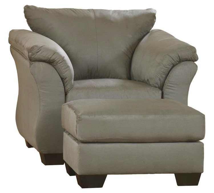 Darcy Chair and Ottoman - Cobblestone