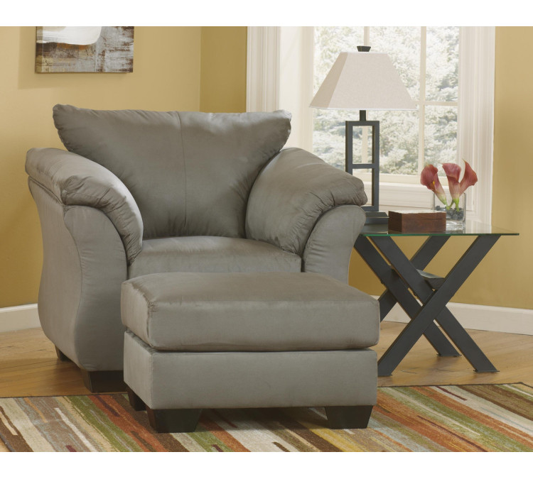 Darcy Chair and Ottoman - Cobblestone