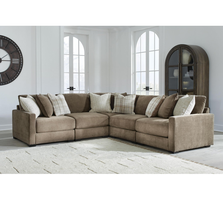Camellia-Court 5-Piece Sectional - Coffee
