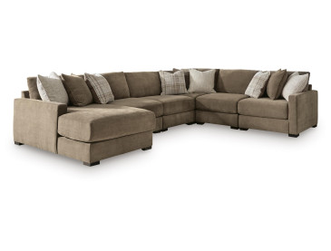 Camellia-Court 6-Piece Sectional with Chaise - Coffee