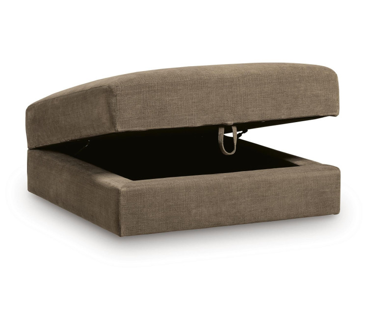 Camellia-Court Ottoman With Storage - Coffee