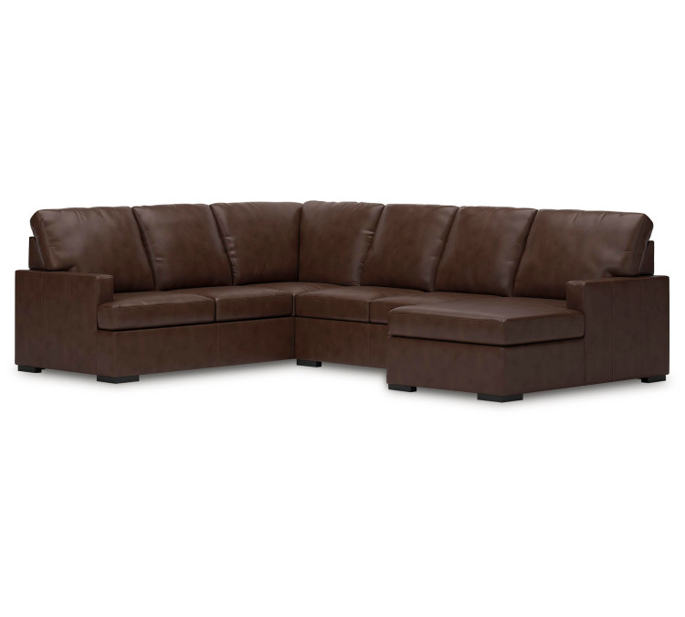 Modern Day 3-Piece Sectional with Chaise - Coffee