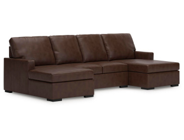 Modern Day 3-Piece Sectional with Double Chaise - Coffee