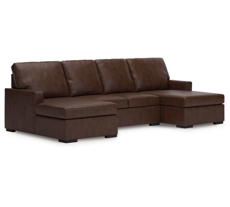 Modern Day 3-Piece Sectional with Double Chaise - Coffee