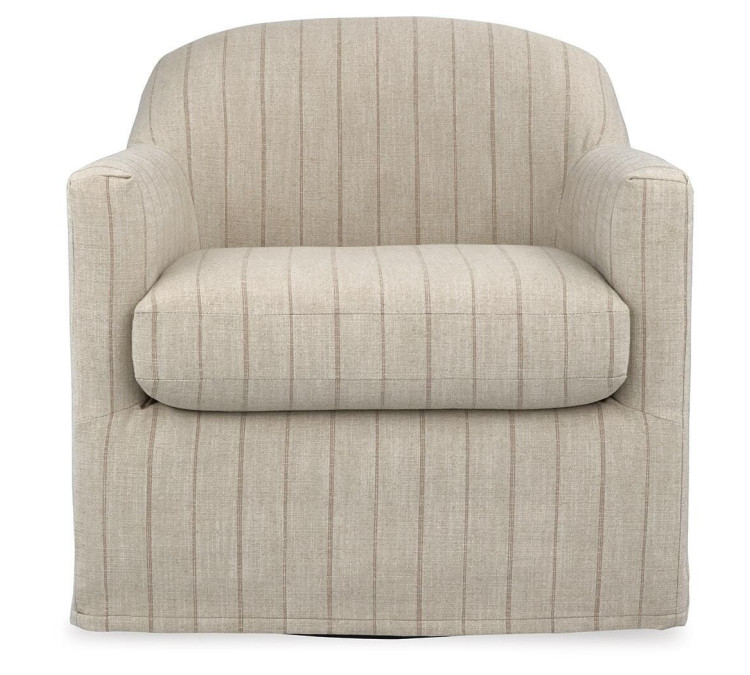 Valwick Swivel Accent Chair - Cream/Brown