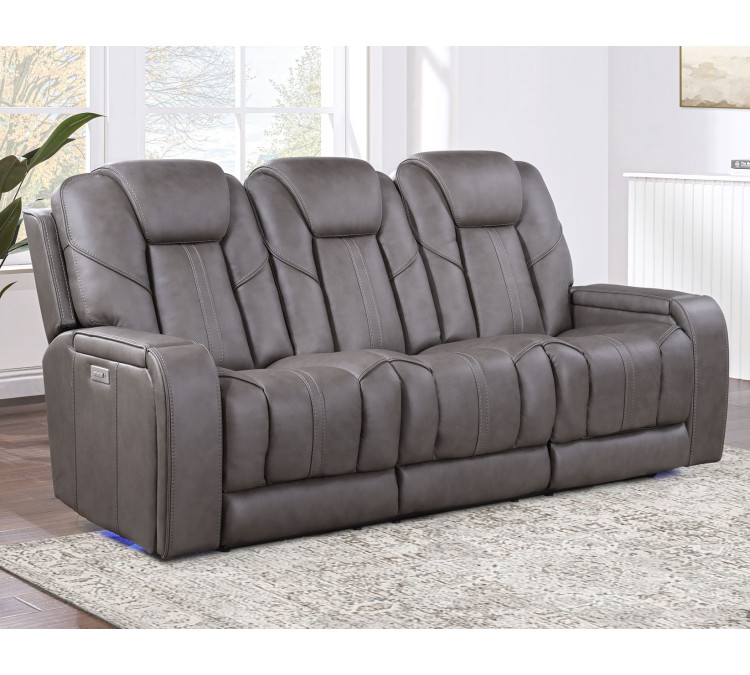 Daniel Triple Power Home Theater Immersive Entertainment Reclining Set, Leather