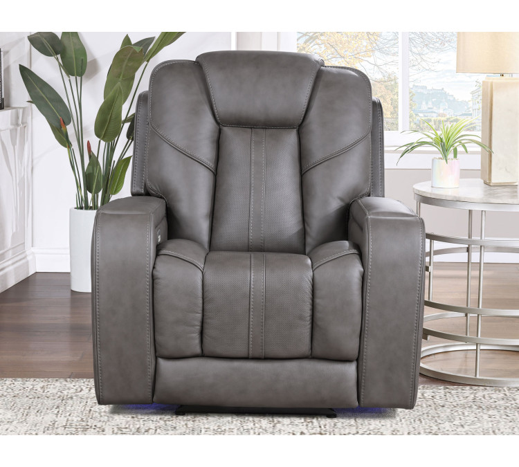 Daniel Triple Power Home Theater Immersive Entertainment Reclining Set, Leather