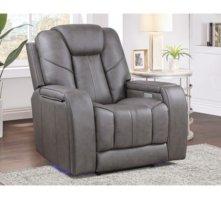 Daniel Triple Power Home Theater Immersive Entertainment Reclining Set, Leather