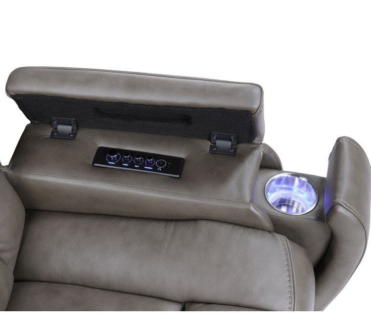 Daniel Triple Power Home Theater Immersive Entertainment Reclining Set, Leather