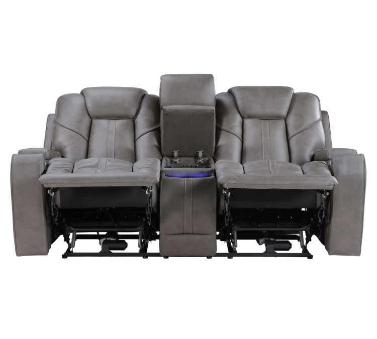 Daniel Triple Power Home Theater Immersive Entertainment Reclining Set, Leather