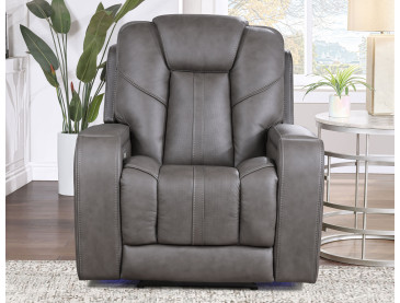 Daniel Triple Power Immersive Entertainment Leather Recliner with Built/in Speakers