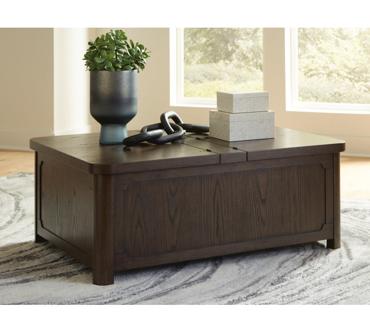 Breckington Coffee Table With Storage - Dark Brown