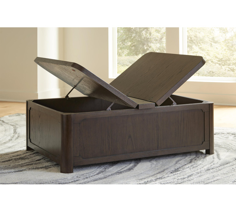 Breckington Coffee Table With Storage - Dark Brown